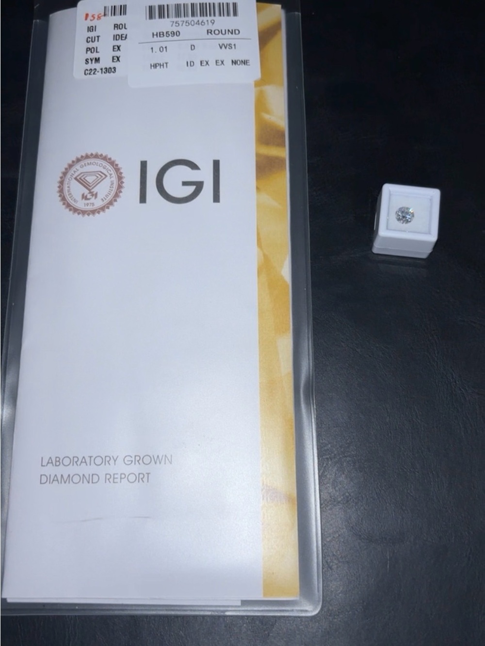 1.01 ct VVS round cut Lab-grown Diamond